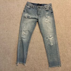 lucky brand ripped mom jeans
